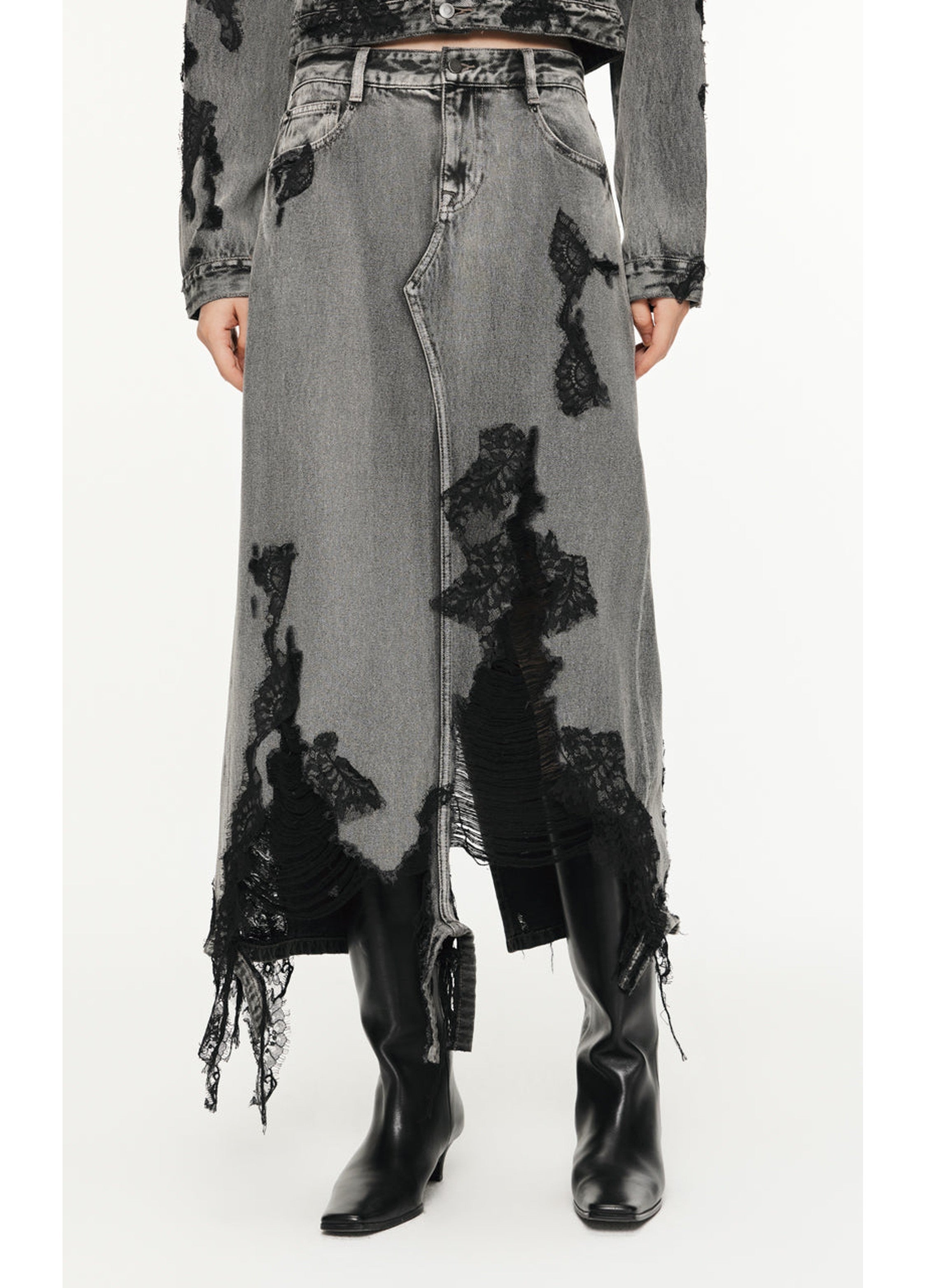 Spitzenpatchwork-Rock in H-Form