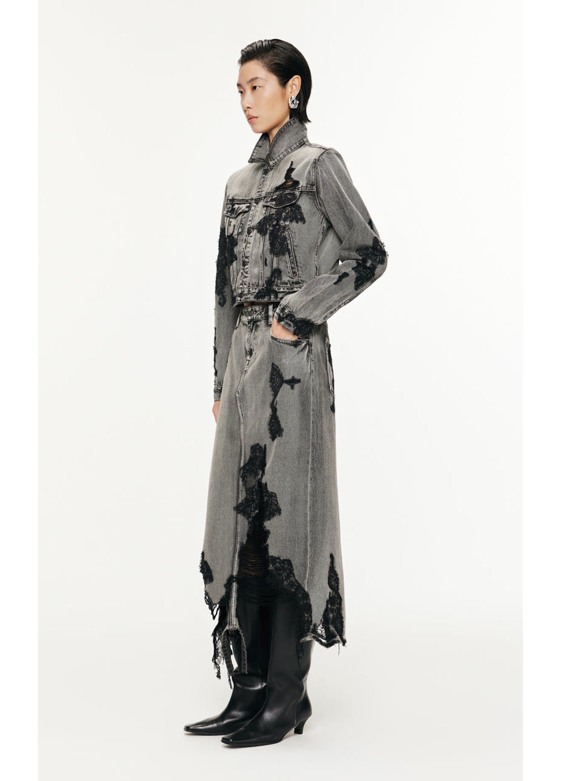 Spitzenpatchwork-Rock in H-Form