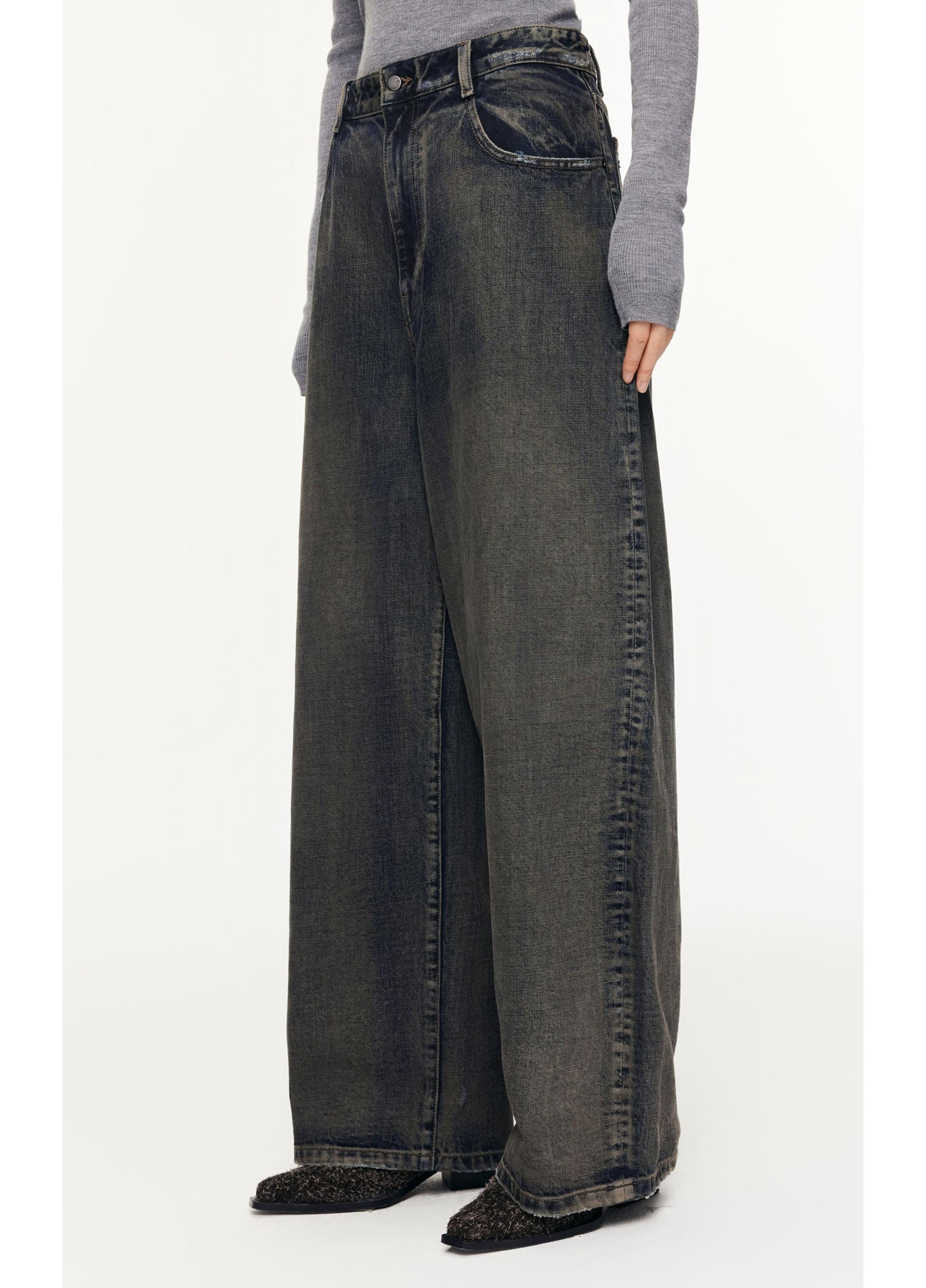 Lockere Straight-Jeans aus Denim