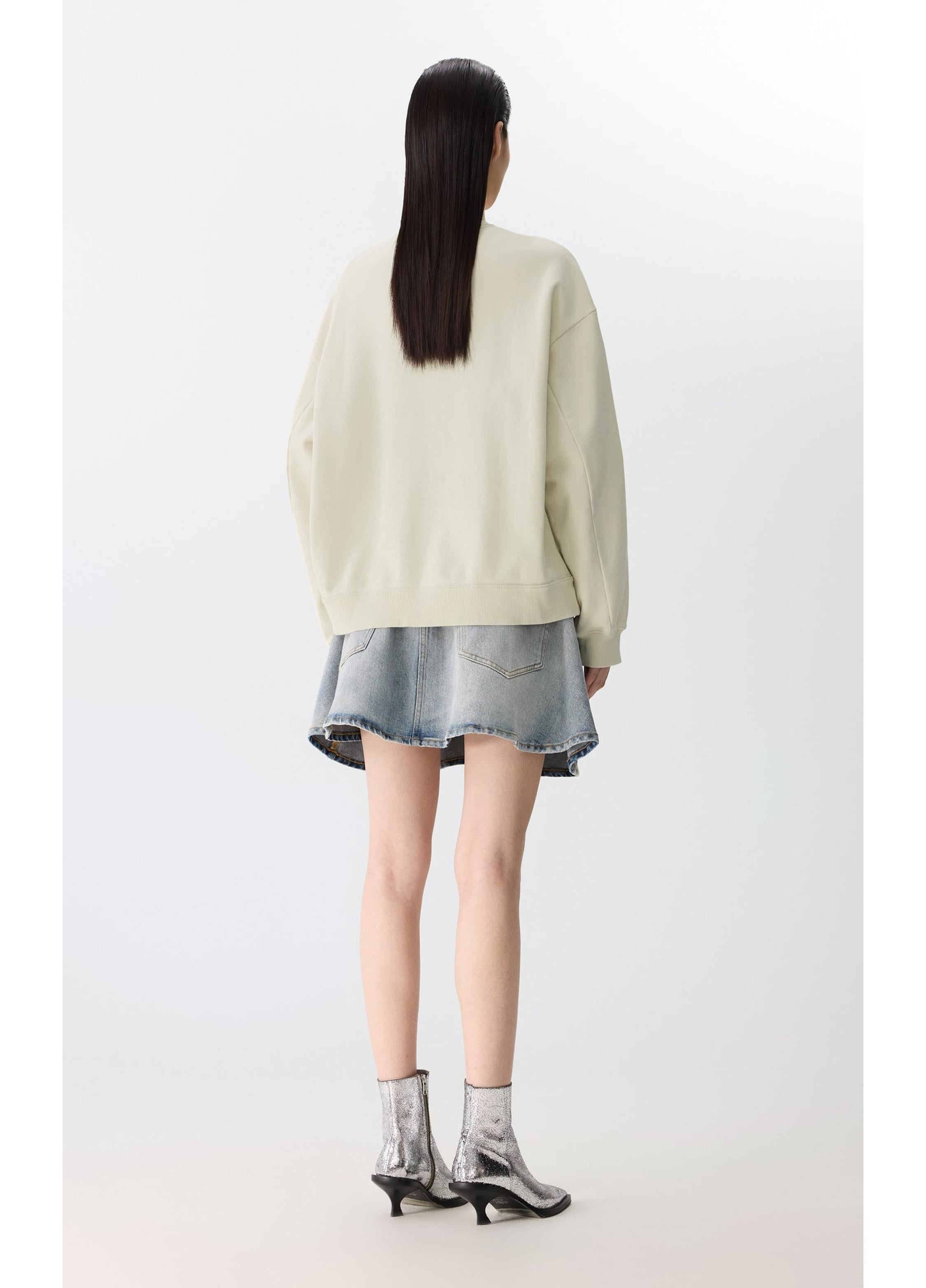 Oversize-Baumwoll-Sweatshirt mit verspieltem Katzenmotiv