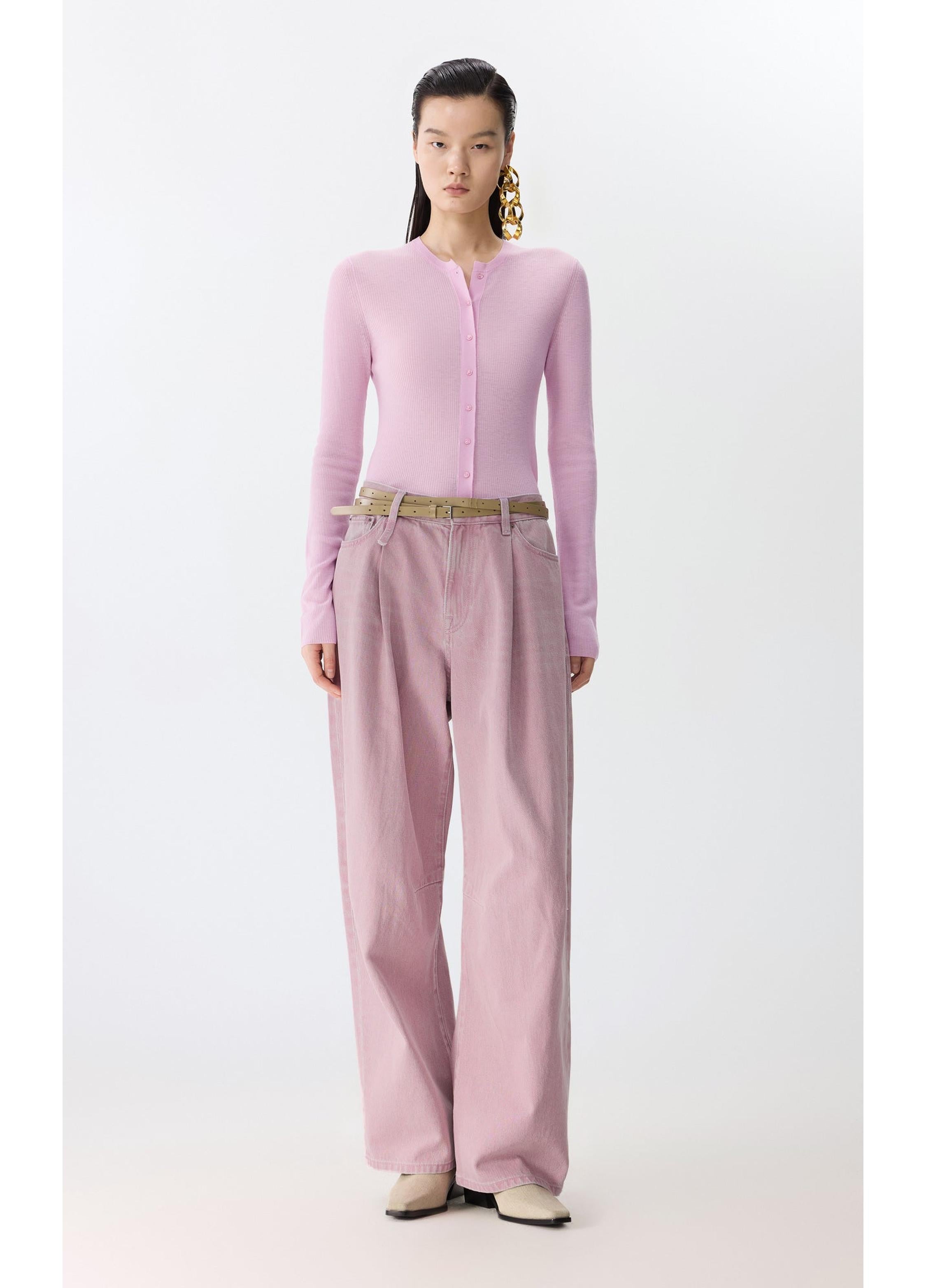 Jeans mit geradem Bein und umgeschlagenem Saum