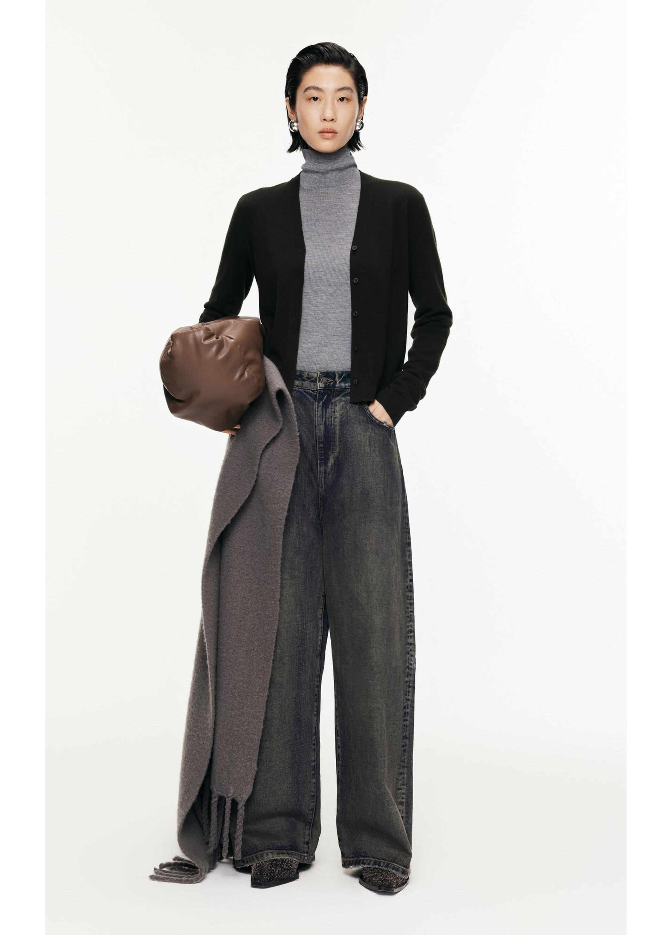 Lockere Straight-Jeans aus Denim